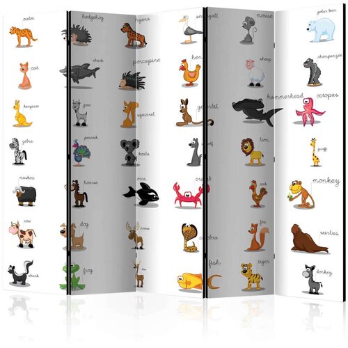  Paravan u 5 dijelova - Learning by playing (animals) II [Room Dividers] 225x172 Slike