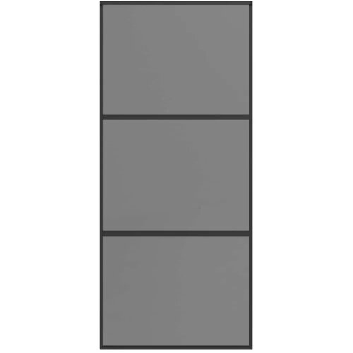  Klizna vrata 90 x 205 cm Kaljeno Staklo i Aluminij - 90 x 205 cm 2 horizontalne &amp;scaron;ipke (tamno prozirno staklo) Slike
