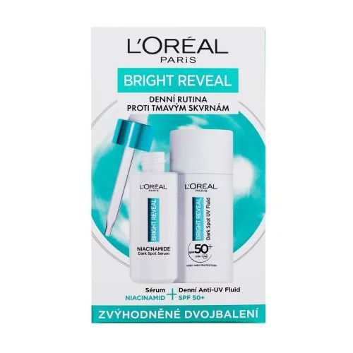 L'Oréal Paris Bright Reveal Dark Spot UV Fluid Set dnevni fluid za lice Bright Reveal Dark Spot UV Fluid SPF50 50 ml + serum za lice Bright Reveal Niacinamide Dark Spot Serum 30 ml za ženske