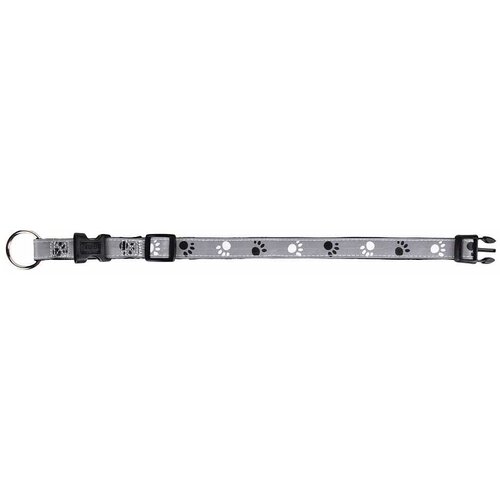 Trixie ogrlica s motivom šapica Silver Reflect - Vel. M-L: 35 - 55 cm opseg vrata, 20 mm širina Cijene