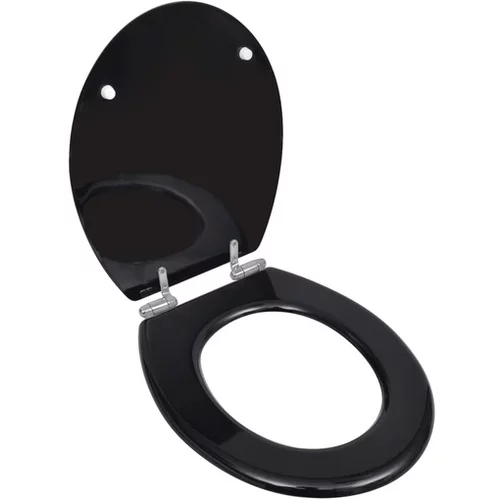  Deska za WC školjko MDF počasno zapiranje preprost dizajn črna