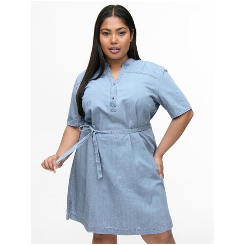 Only Blue dress with tie CARMAKOMA Damia - Women Slike