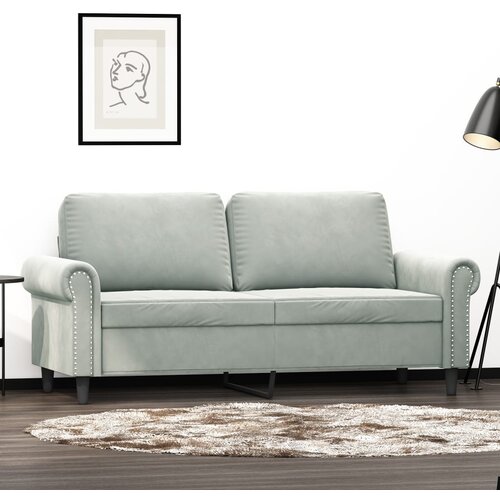 vidaXL Dvosed svetlo siv 140 cm žamet Cene
