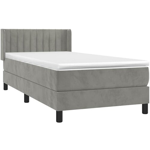 Box spring krevet s madracem svjetlosivi 90x190 cm bar&amp;scaron;unasti Slike