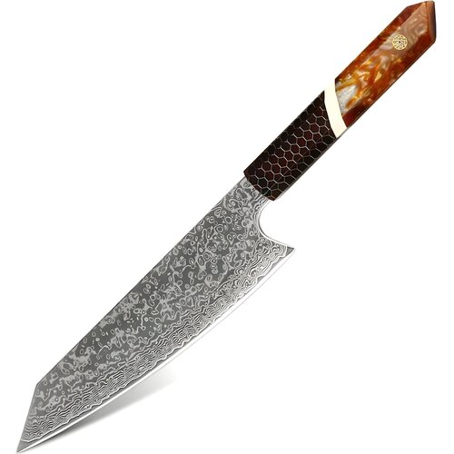 IZMAEL Damaskasti kuhinjski nož SH-37588 - Kiritsuke / Smeđa Cene