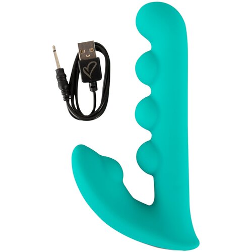  Beau Coeur Sylora - biserni 2u1 vibrator (zeleni) Slike