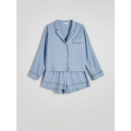 Reserved - Komplet dvodijelne pidžame od viskoze - svjetloplavo