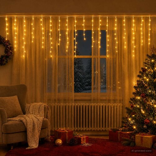  Svjetlosna zavjesa 210 LED lampica Topla bijela 500 x 72 cm Cijene