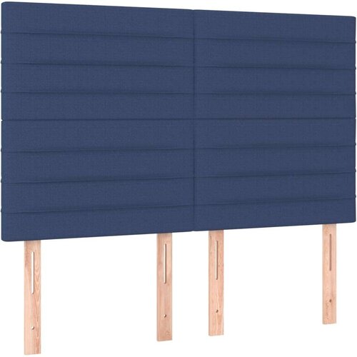 VidaXL Krevet s oprugama i madracem plavi 140 x 190 cm od tkanine Slike