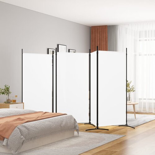 vidaXL Sobna pregrada s 5 panela bijela 433x180 cm od tkanine Cijene