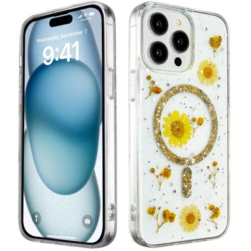  Futrola Luxury Flowers za iPhone 16 (6.1) zlatna Cene
