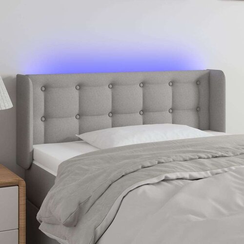  LED posteljno vzglavje svetlo sivo 103x16x78/88 cm blago, (20735646) Cene