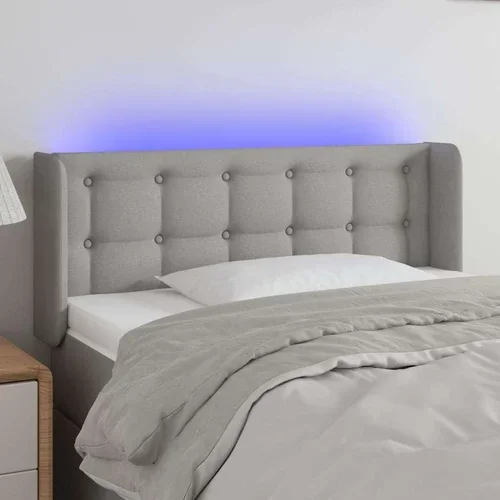  LED posteljno vzglavje svetlo sivo 103x16x78/88 cm blago, (20735646)