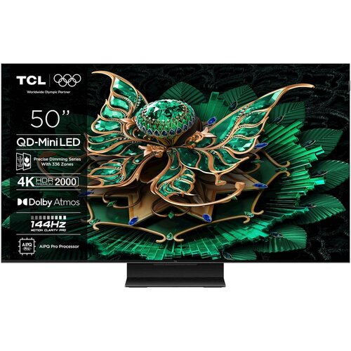 Tcl 4K QD-Mini LED HDR PREMIUM 50C71K, Google TV, 144Hz, Dolby Atmos - - 49.6 - črna - 1110 / 705 / 267 mm - 11,0 kg (brez stojala) - 24 - F - Avtera Cene