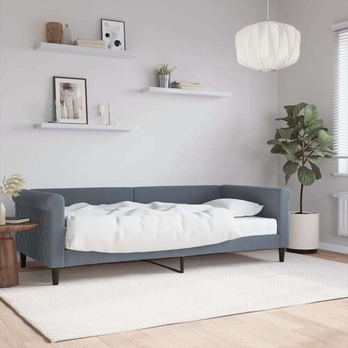 VidaXL Dnevni krevet s madracem tamnosivi 90 x 200 cm bar&amp;scaron;unasti Slike