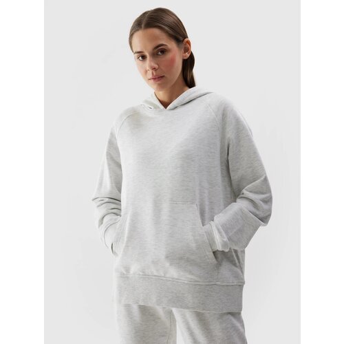 4f Women's sweatshirt without fastening and hooded - grey Cene