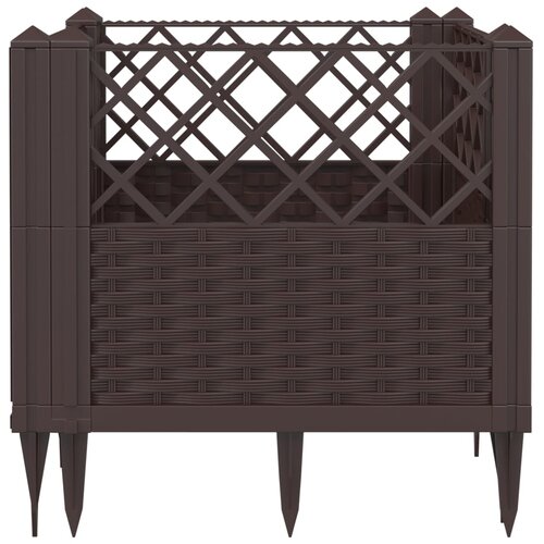  Vrtna sadilica s klinovima smeđa 43,5x43,5x43,5 cm PP Slike