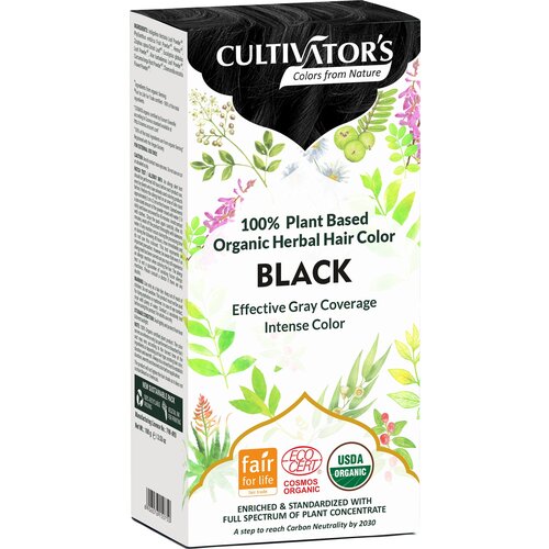 CULTIVATOR'S Organic Herbal Hair Color - Black - 100 g Cene