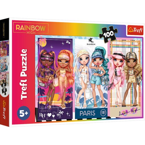 Puzzle 100 - Dugine lutke - MGA Rainbow high Trefl 16444 Cijene