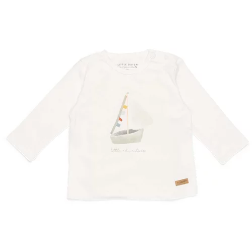 Little dutch otroška majica z dolgimi rokavi sailboat white adventures