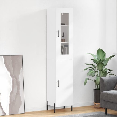 The Living Store Visoka omara bela 34,5x34x180 cm inženirski les - Visoka Omara, (21430037) Slike
