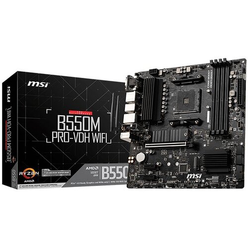 MSI Main Board Desktop B550M PRO-VDH WIFI (AM4, 4xDDR4, 1xPCI-Ex16, 2xPCI-Ex1, 4xSATA3, 2xM2, 2xUSB3.2, 5xUSB3.2, DP, VGA,HDMI, mATX, retail) Cijene