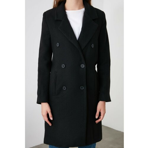 Trendyol kaput s crnim gumbima za zatvaranje, vuneni kaput u obliku kačeta Slike