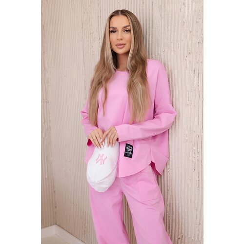 Kesi Włoski Włoski Set of new punto sweatshirt pants candy pink Slike