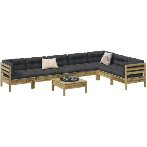 vidaXL 8-dijelni set vrtnih sofa s jastucima od impregnirane borovine Cene