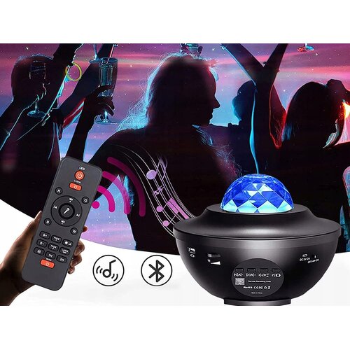  3v1 LED RGB zvezdni projektor in zvočnik USB bluetooth črn Slike