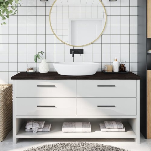 VidaXL Kupaonska radna ploča tamnosmeđa 160x60x(2-4) cm tretirano drvo Slike