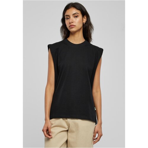 UC Curvy Women's Organic Tank Top with Heavy Padded Shoulder Black Cene