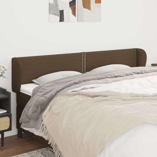  Vzglavje z u&amp;scaron;esi temno rjavo 203x23x78/88 cm blago, (20739447) Slike