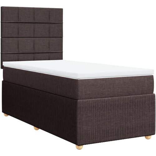 Maison Chic Box spring postelja - Vzmetna postelja z vzmetnico temno rjava 100x200 cm blago SL4961, (21905204) Cene