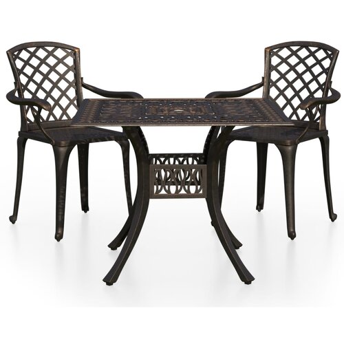 VidaXL Bistro garnitura 3-delna liti aluminij bronasta, (20679152) Slike