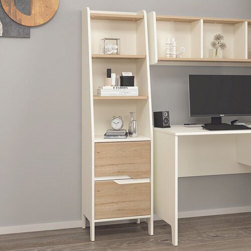 Hanah home polica za knjige Ruby Bookcase, 45 cm, Moonstone / orah Cene