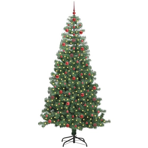 Božićno drvce s 300 LED svjetlima s stalakom Zelena 240 cm PVC Slike