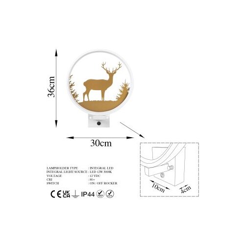  XMAS31 WhiteGold Wall Lamp Slike