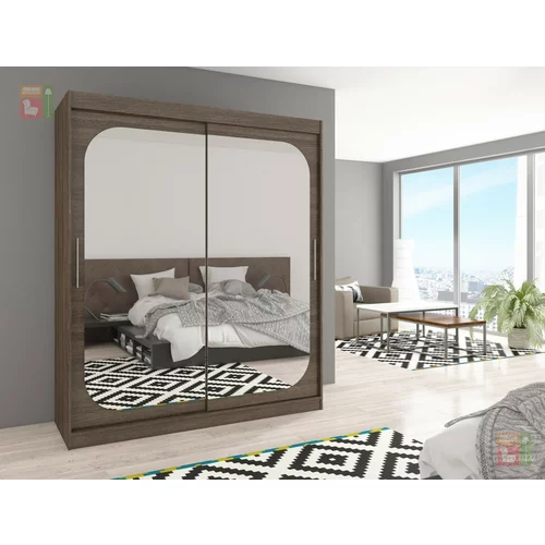 ADRK Furniture Garderobna omara z drsnimi vrati Arizona 180x215x58 cm