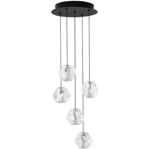 Nova Luce Mat črna kovinska LED zatemnitvena viseča svetilka s senčilom iz akrilnega stekla &oslash; 30 cm Ifos &ndash; Cene