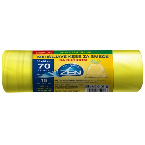 Zen kese za smeće sa ručicom, Limun, 70l, 56cmx80cm Slike