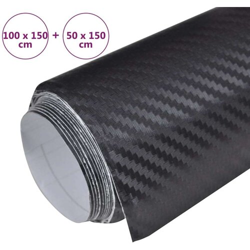 VidaXL Folije za automobil 2 kom 3D crne 100 x 150 cm Slike