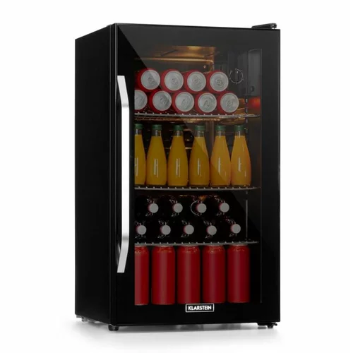 Klarstein Beersafe XXL Onyx, hladilnik, C, LED, tri kovinske rešetke, steklena vrata, onyx