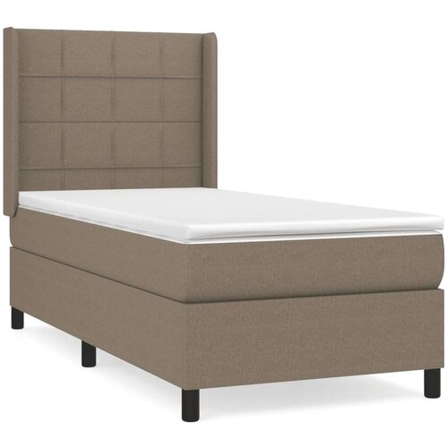  Krevet s oprugama i madracem smeđesivi 80x200 cm od tkanine Slike