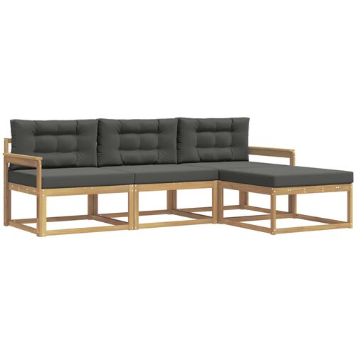 vidaXL Zunanja garnitura za sedenje 4 pcs Bela in antracit Poliester, (5000282132) Cene