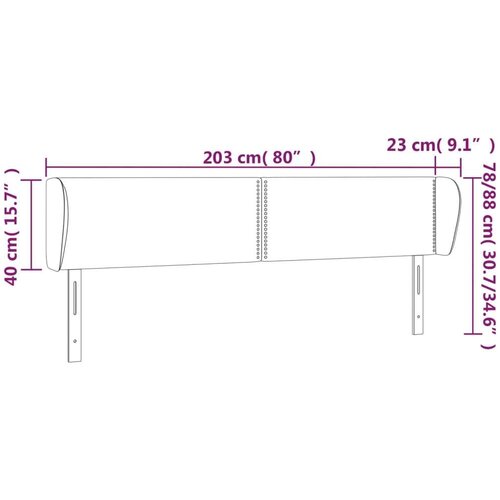  Uzglavlje s u&amp;scaron;ima tamnozeleni 203x23x78/88 cm bar&amp;scaron;unasti Slike