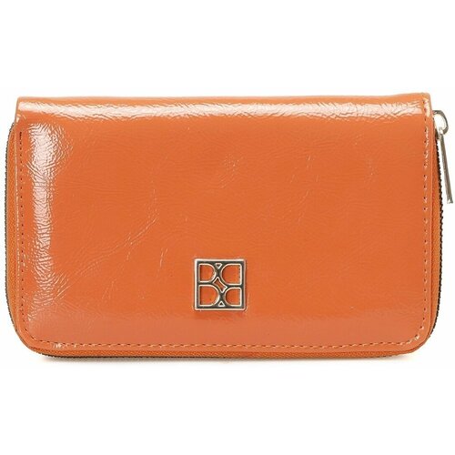 Butigo Patent Leather LUX CZDN 3PR Women's Wallet Orange Slike