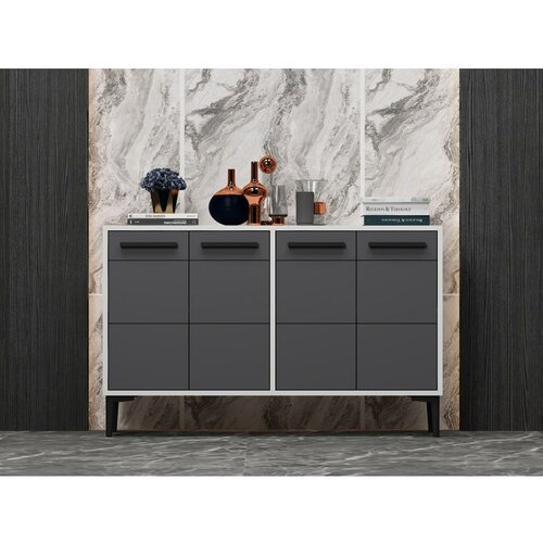 Hanah home Stria - White, Anthracite WhiteAnthracite Console Cene