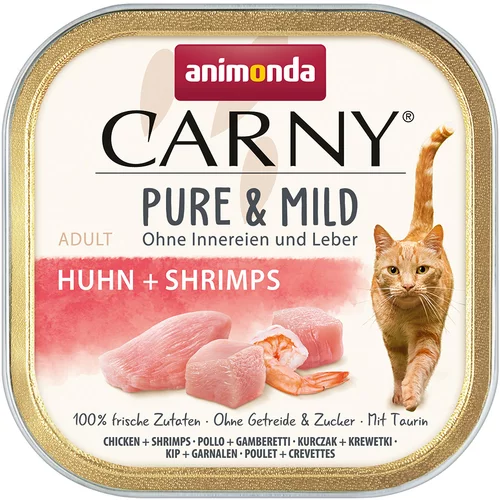 Animonda Varčno pakiranje Carny Adult Pure & Mild 64 x 100 g - Piščanec + kozice