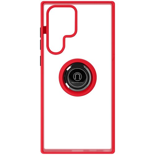 AVIZAR samsung galaxy S22 ultra finger ring etui - matirano hrbti&scaron;ce proti prstnim odtisom, združljivo z magnetnim stojalom - rdeca, (20717148) Cene